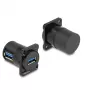DeLOCK D tipo modulis USB 5 Gbps A tipo lizdas–lizdas, 90° kampinis