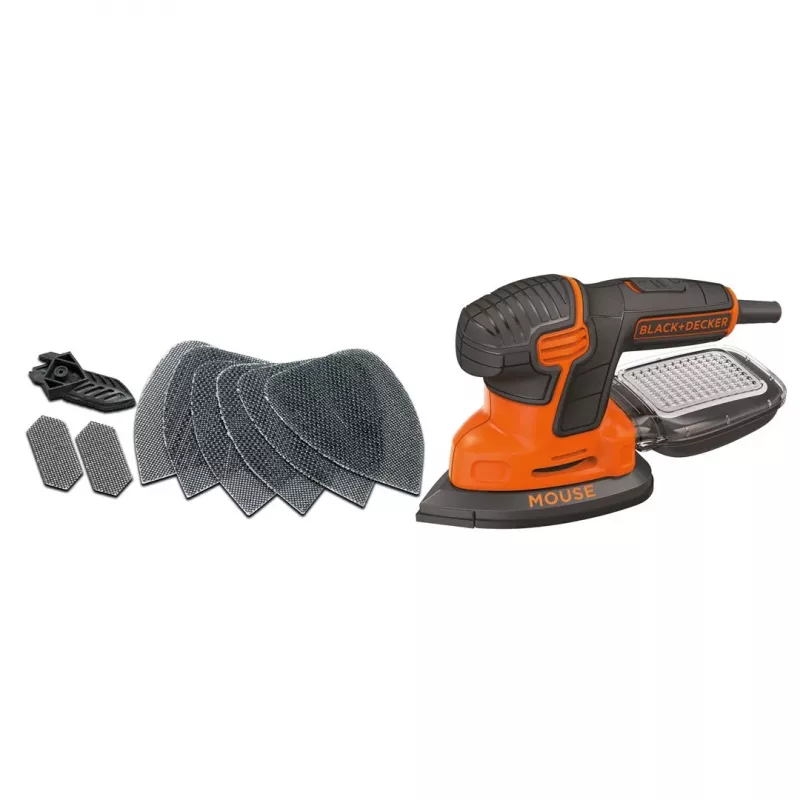 Portable sander Juoda & Decker KA2500K-QS, 120 W, 2 mm orbit, 135×95 mm sheet, 230 V, 2 m kabelis