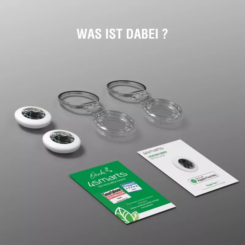 Vietos ieškiklis 4smarts SkyTag Lucid 2 vnt. pakuotė — Bluetooth GPS seklys, baltas