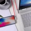 USB į Lightning kabelis Aukey CB-AL01 raudonas — nailono pynimo, „Lightning“ jungtis, skirta „Apple“ įrenginiams