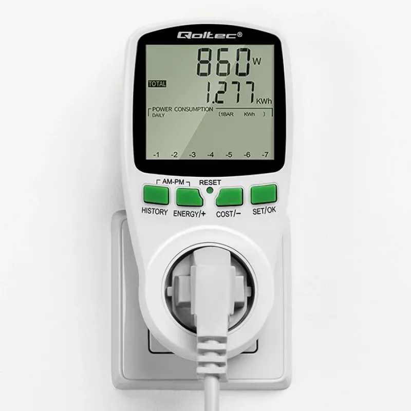 Energijos matuoklis QOLTEC PM0627 3680W su istorija — QOLTEC PM0627 3680W
