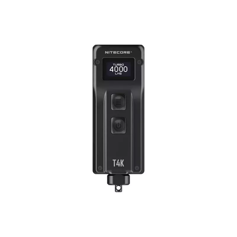 Raktų pakabuko žibintuvėlis Nitecore T4K — 4 LED, 1000 lm, įkraunamas per USB, IP54, atsparus smūgiams, 82,3 mm, 77 g