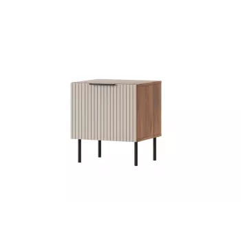 Naktinis staliukas Cama Meble ALMERA 50x42x44 cm, 2 vnt., riešutmedžio/kašmyro spalvų, MDF ir medžio drožlių plokštės