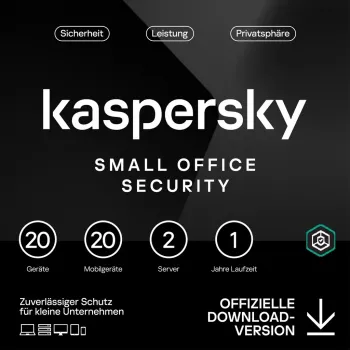 Kaspersky Small Office Security [20 įrenginių – 1 metai] Bazinė 20 įrenginių + 20 mobiliųjų įrenginių + 2 failų serveriai – 1 metai