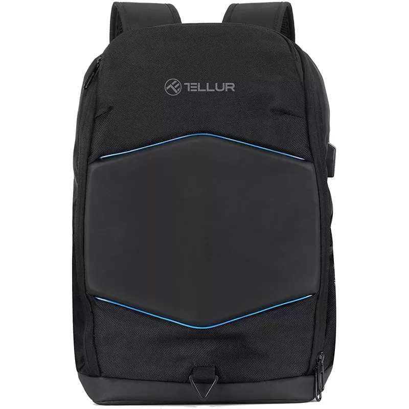 Nešiojamojo kompiuterio kuprinė Tellur TLL611282 su USB prievadu ir apšvietimo juostele, juoda