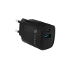 NATEC laidinis mobiliųjų įrenginių įkroviklis NUC-2141, 30W, USB-C PD 3.0 + USB-A QC 3.0, 110–240V, juodas
