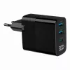 Gembird TA-UC-PDQC30LCD-BK-02 mobile device charger Universal Juoda AC Fast charging vidinis