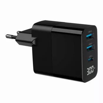 Gembird TA-UC-PDQC30LCD-BK-02 mobile device charger Universal Juoda AC Fast charging vidinis