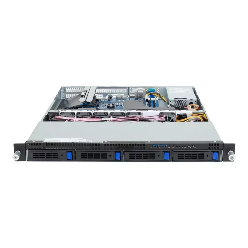 Rack server GIGABYTE R123-X00-AA01 1U — vieno lizdo Intel Xeon Scalable platforma, LGA 1700, DDR5, 4 DIMM, 2,5 colio lizdai x4, 400 W PSU (80 PLUS Gold)