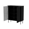 Komoda cama meble CORTINA 102x40x118 cm, juoda, medžio drožlių plokštės korpusas, 16 mm, durelės 18 mm