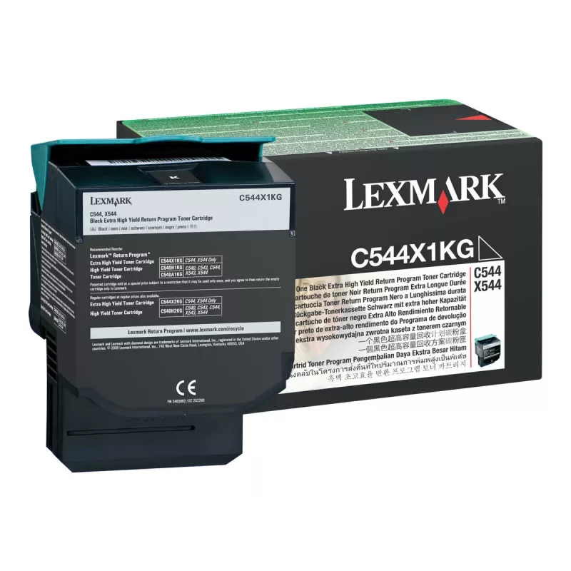 Lexmark C544X1KG - rašalas, juodas - skirtas C544dn, C544dtn, C544dw, C544n, X544dn, X544dn RCS, X544dtn, X544dw, X544n