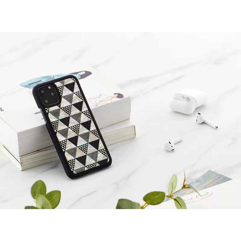 Telefono dėklas iKins, skirtas iPhone 11 Pro — juodos piramidės dizainas