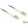 Tinklo kabelis DELOCK LWL kabelis LC Duplex į LC Duplex Multimode OM4 50 m geltonas