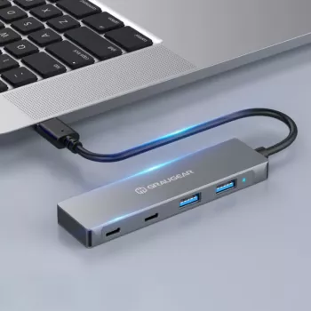 GRAUGEAR G-HUB2A2C-AC sąsajos šakotuvas USB 3.2 Gen 1 (3.1 Gen 1) Type-A + Type-C 5000 Mbit/s Sidabrinis