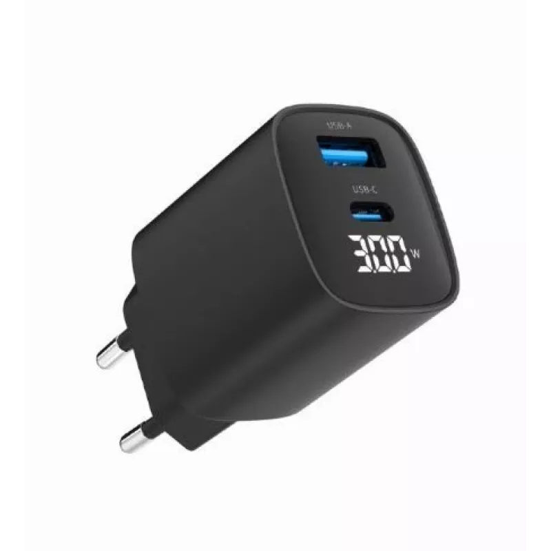 Mobiliųjų įrenginių įkroviklis Gembird TA-UC-PDQC30LCD-BK-01 Greitas įkrovimas Juodas