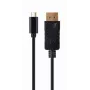 USB grafikos adapteris Gembird A-CM-DPM-01 su USB-C, palaiko iki 3840×2160, USB 2.0 / 3.2 Gen 2, juodas, 2 m laidas