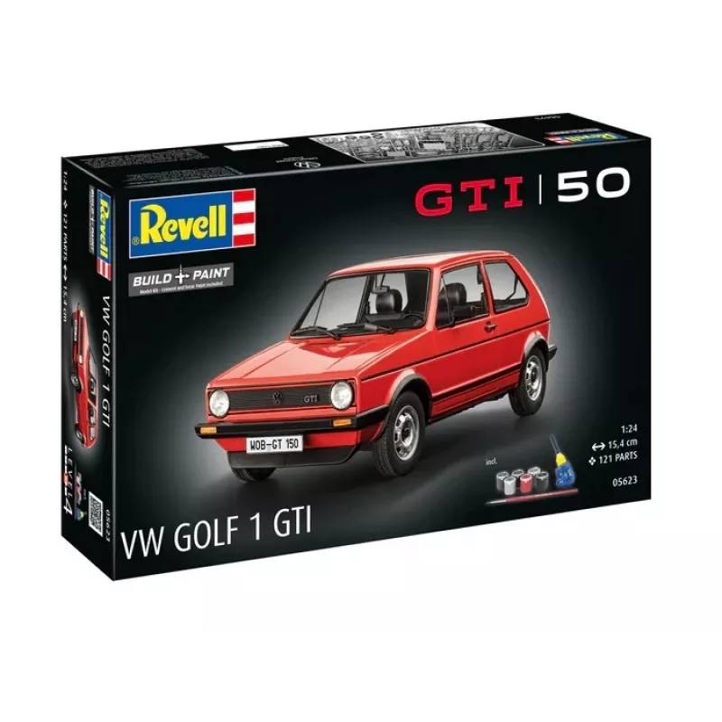 Plastikinis automobilio modelis REVELL VW Golf1 GTI 50 metų 1:24 masteliu