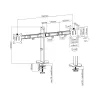 Built-in bracket for two Deluxe Ergo Office monitors, 17-32, max. 9kg, ER-449