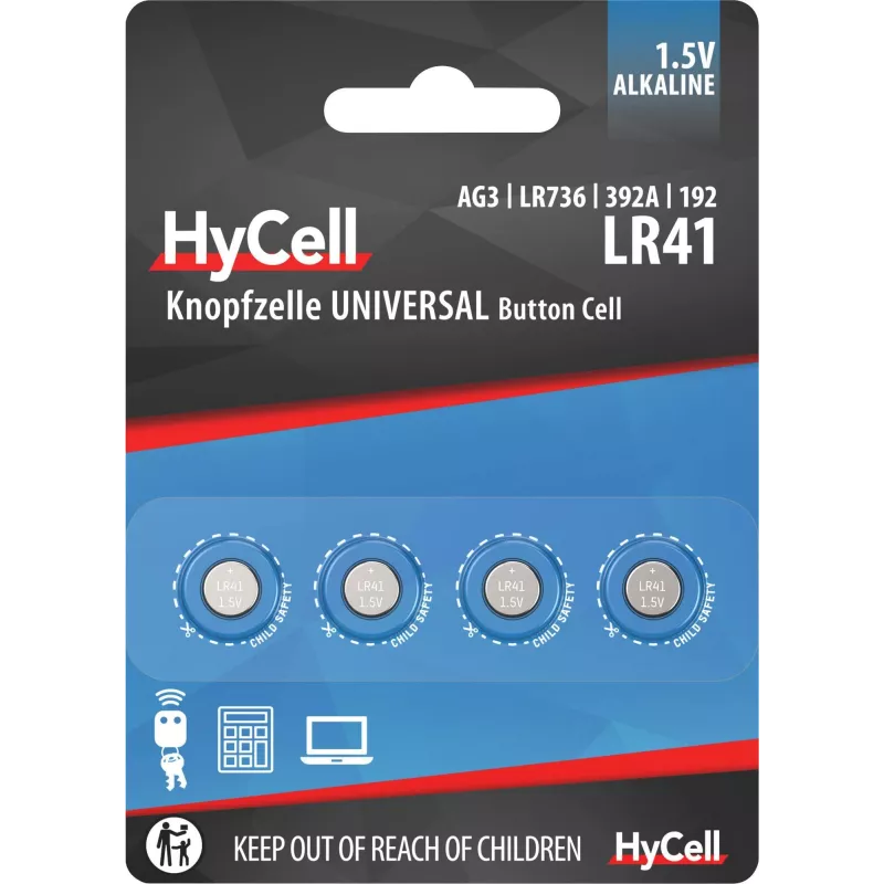 Ansmann HyCell 1516-0025 - Vienkartinė baterija - LR41 - Šarminė - 1,5 V - 4 vnt. - Sidabrinė