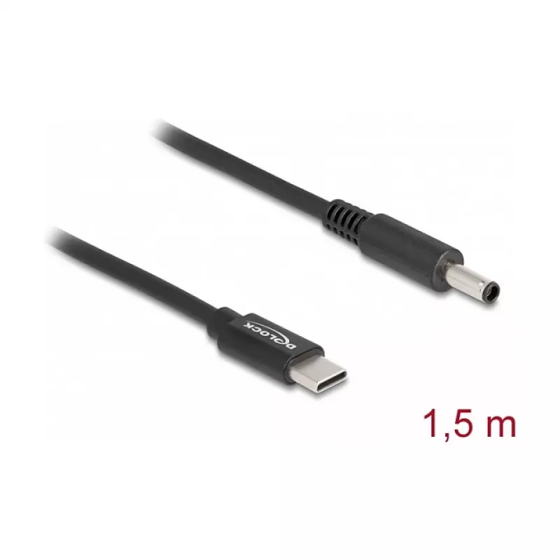 DeLOCK nešiojamojo kompiuterio įkrovimo laidas USB Type-C kištukas į Dell 4,5 x 3,0 mm kištuką 1,5 m 20 V