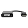 DisplayPort į DVI adapteris Garbot 20cm M/F Juodas, 20 cm laidas, DisplayPort kištukas į DVI lizdą