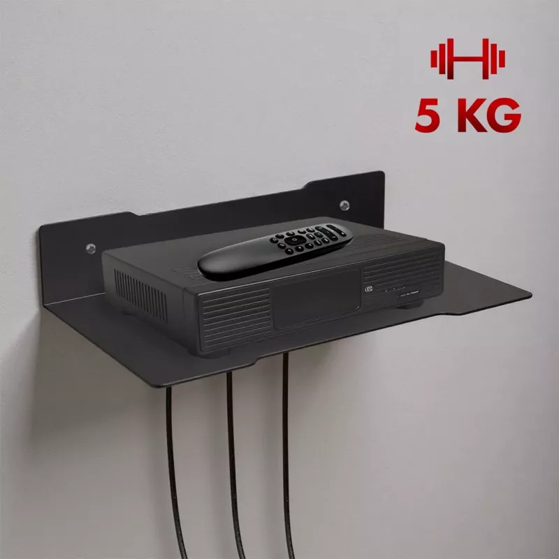 Wall shelf for decoder MACLEAN MC-122, steel, Juoda, max load 5 kg, hole spacing 219 mm