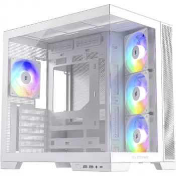 PC korpusas Silentware View A-RGB White VIEWWHITE — midi bokštas su A-RGB apšvietimu, balta apdaila
