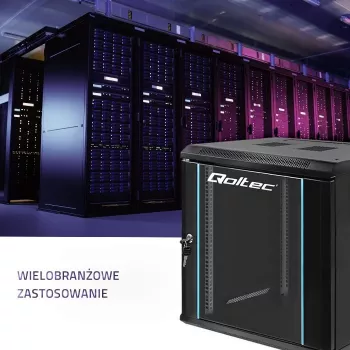 19 colių stovo spinta QOLTEC 54464 12U 600x635x450 juoda