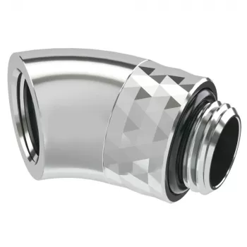 Barrow Dazzle Adapter TDWT45-B01 SS 45° G1/4 colio patinas į G1/4 colio patelę pasukamas sidabrinis