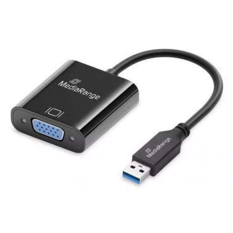 MediaRange MRCS230 vaizdo kabelio adapteris 0,2 m USB Type-A VGA D-Sub juodas