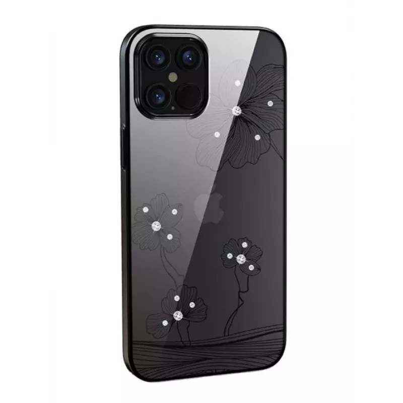 Apsauginis telefono dėklas Devia Crystal Flora, skirtas iPhone 12 Pro Max – juodas