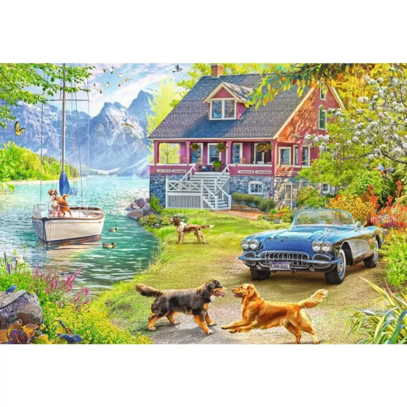 Dėlionė Ravensburger Feel Well & Puzzle – Vasarnamis prie ežero, 200 dalių