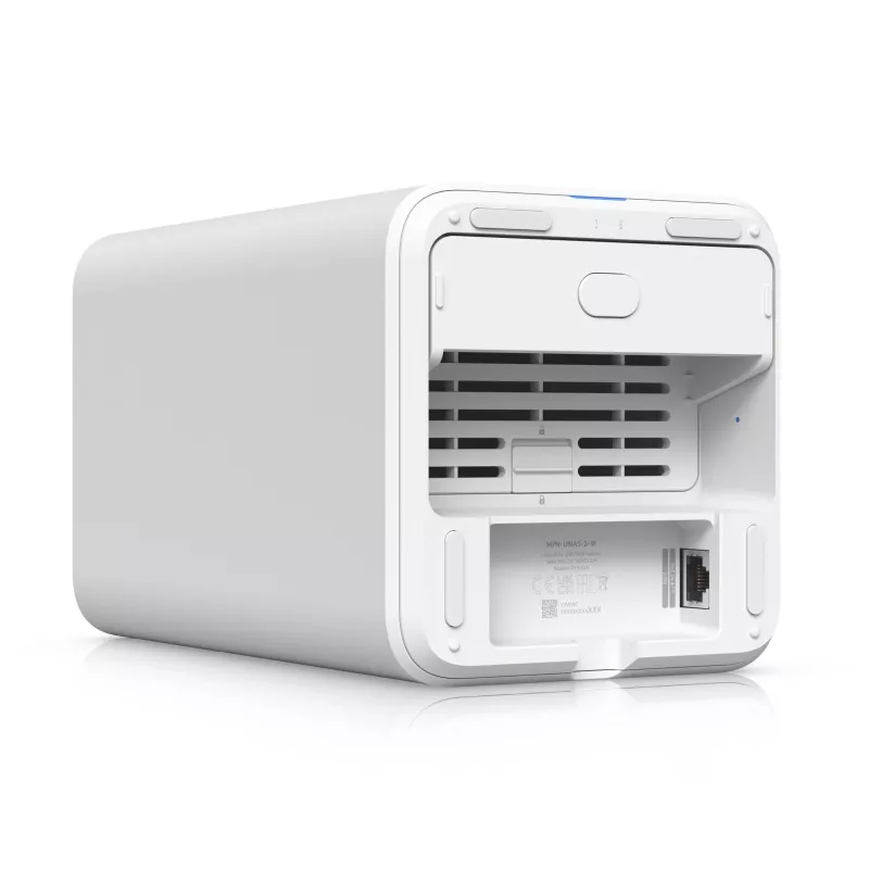 Ubiquiti UNAS-2-W Unifi Nas 2X 3.5 HDD lizdai, 2.5GBE, USB-C, POE++ adapteris