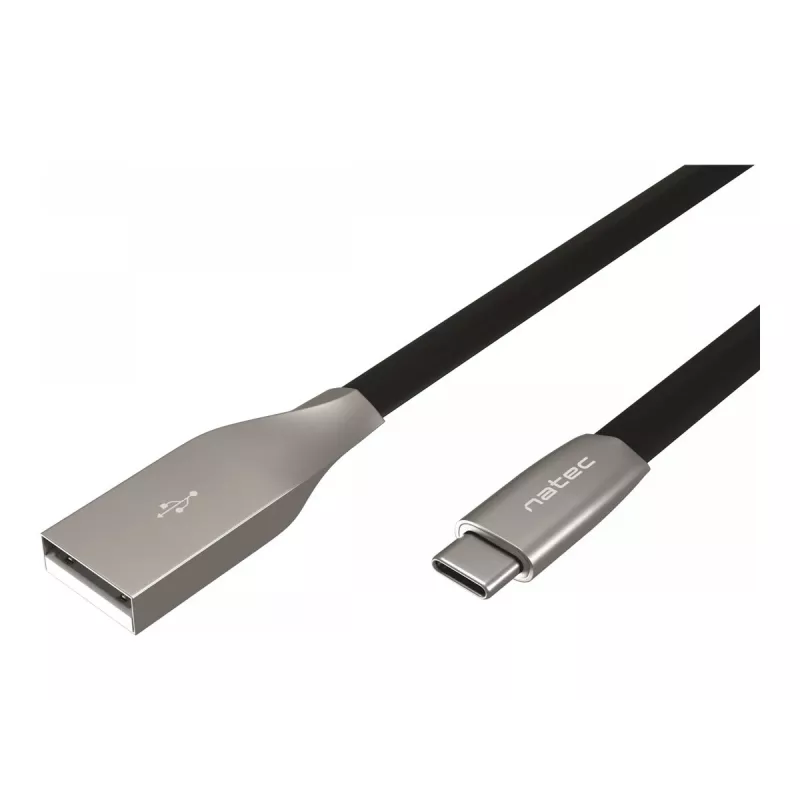 NATEC kabelis USB-C/A 2.0 1m prati 1m juodas metalas