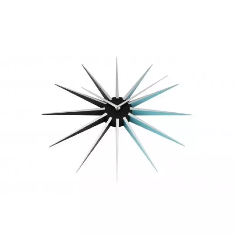 NeXtime klok 3051bl Nova, Ø50 cm, Sieninis, Juoda/ Mėlyna