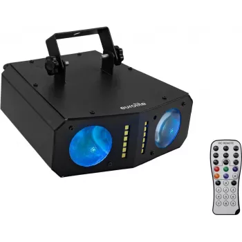 Apšvietimo įrenginys EUROLITE DMF-4 Hybrid 4-in-1 LED Flower Effect, kelių režimų scenos ir renginių šviestuvas