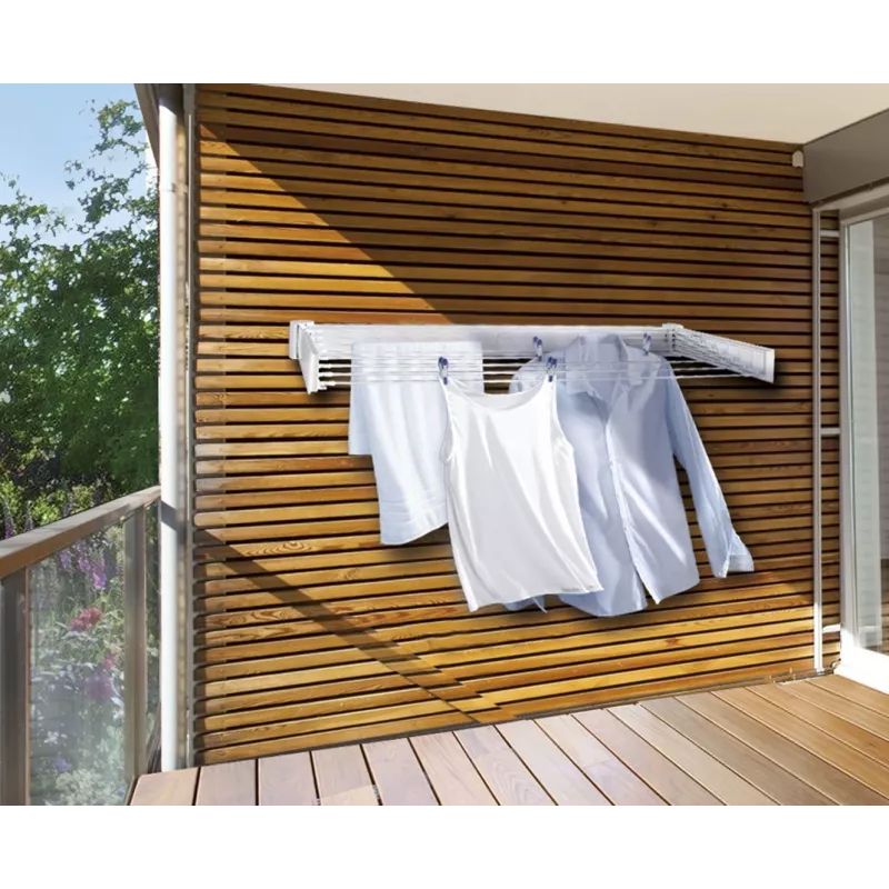 Sieninis laikiklis Leifheit Telegant 30 Protect White, plotis 720 mm, gylis 370 mm, 3 m linija