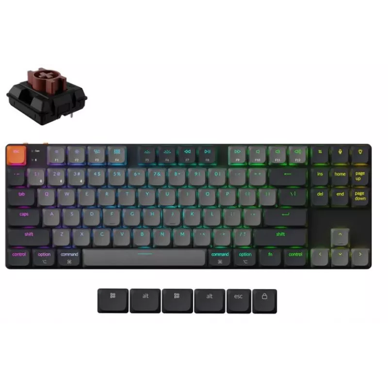 Klaviatūra Wrl K1 RGB/Juoda K1X-H3 Keychron