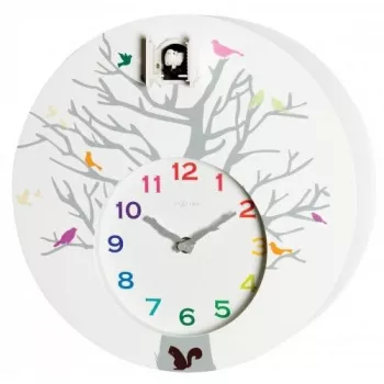 NeXtime klok 2998wi Cuckoo Round, 30x10 cm, sieninis, baltas