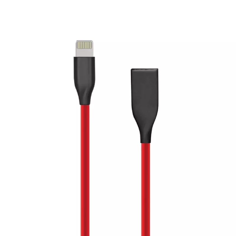 Silikono laidas USB – Lightning, 2 m (raudonas)