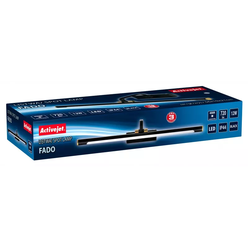 Dekoratyvinis sieninis šviestuvas ActiveJet AJE-FADO — LED 12W, 720 lm, 4000K, IP44, 560×210×100 mm