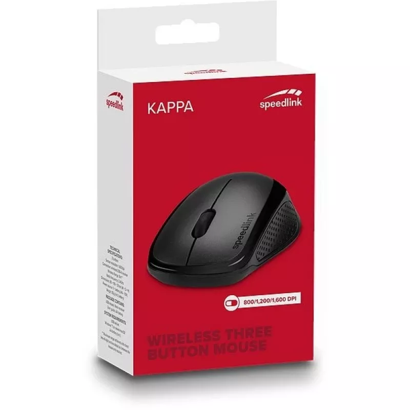 Pelė SPEEDLINK KAPPA Office dešiniarankiams RF belaidė optinė 1600 DPI