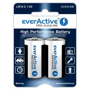Šarminės baterijos everActive Pro LR14 C 1.5V 8000 mAh — 2 vnt.