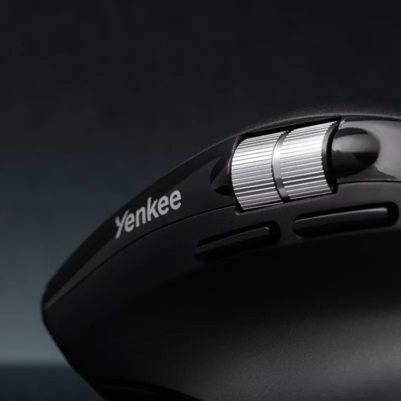 Belaidė pelė YENKEE SPIN DUAL 2095BK — kompaktiška dviejų režimų optinė pelė, modelis YMS 2095B SPIN