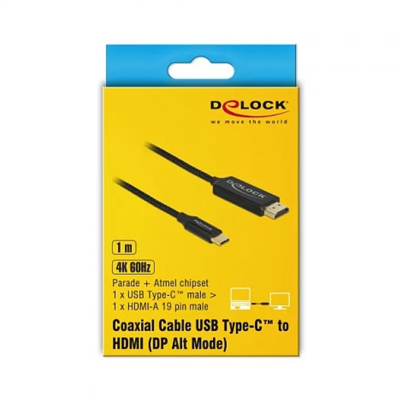 Vaizdo kabelio adapteris DeLOCK 84904 USB Type-C į HDMI 1 m juodas