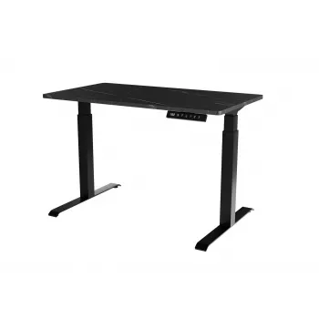 Cama Meble elektrinis reguliuojamo aukščio stalas MOON 121x67 cm, stačiakampis medžio drožlių plokštės viršus, 72–120 cm juodas/san sebastian