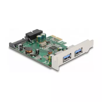 DeLOCK PCI Express x1 kortelė su 2 x USB 3.2 Gen 1 Type-A + 1 x vidinis 19 kontaktų lizdas