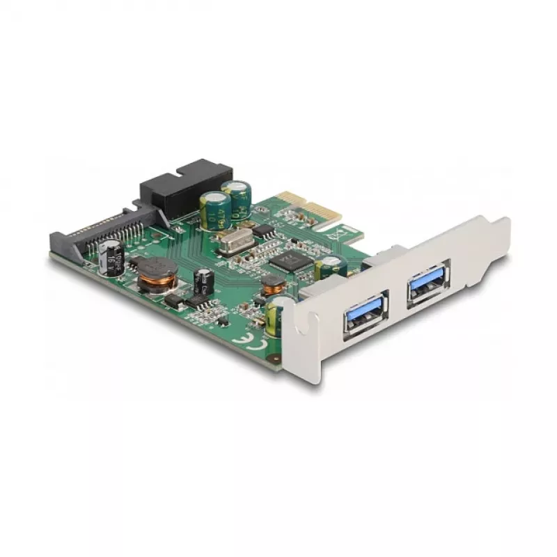 DeLOCK PCI Express x1 kortelė su 2 x USB 3.2 Gen 1 Type-A + 1 x vidinis 19 kontaktų lizdas