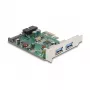 DeLOCK PCI Express x1 kortelė su 2 x USB 3.2 Gen 1 Type-A + 1 x vidinis 19 kontaktų lizdas
