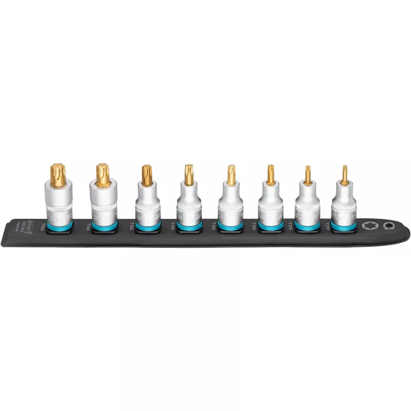“Torx” antgalių rinkinys Hazet 992T-SR/8 — 8 dalių trumpi “Torx” antgaliai T20–T60